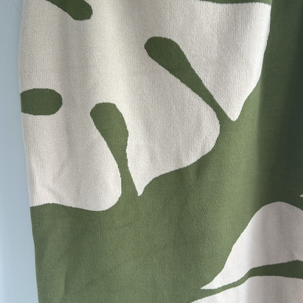 Anthropologie Green and Cream Midi Skirt - Picture 2 of 9